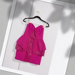 ✨ NWT ✨ ASOS BLACK PETITE - Leather insert peplum dress - Pink